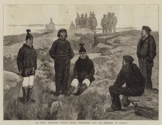 The Arctic Expedition, English Sailors Fraternising with the Esquimaux at Godhavn